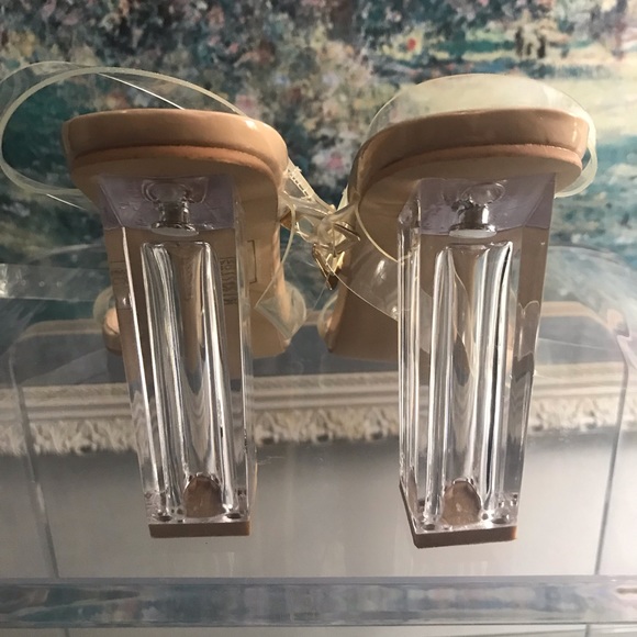 4" Acrylic Ankle strap Heels. Size 8.5 - Picture 2 of 7